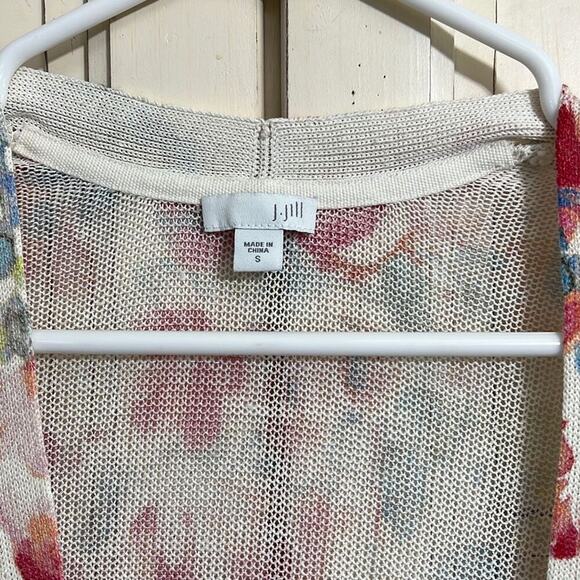 J. Jill size small floral cardigan sweater linen and viscose - Picture 2 of 3